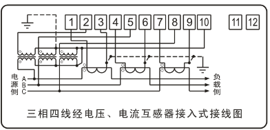 DTSY341-MD3經(jīng)電壓、電流互感器接入式接線圖